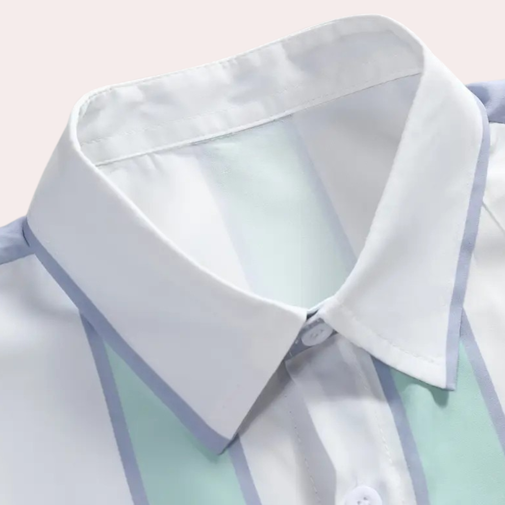 Minimalist Striped Shirt with Button Closure - Felix