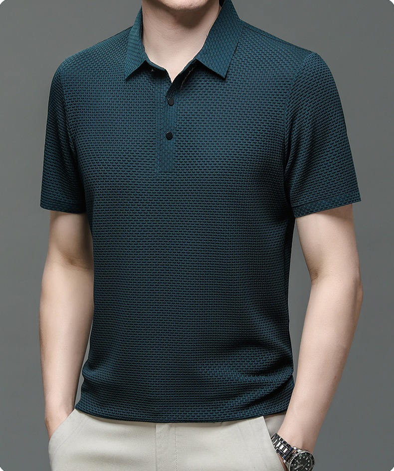 Men’s Polo Shirt in Breathable Mesh – Matteo