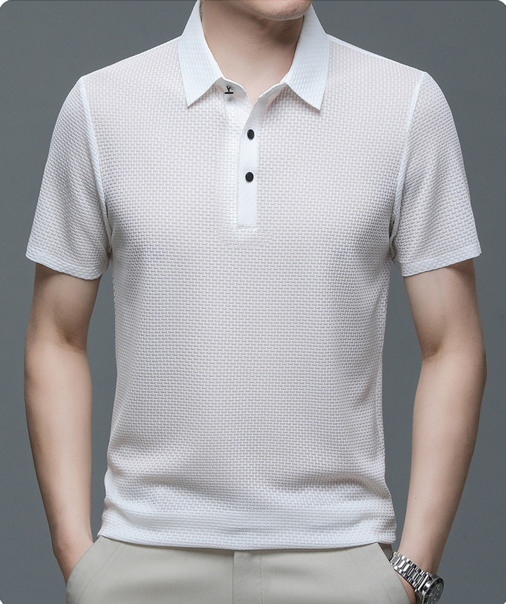 Men’s Polo Shirt in Breathable Mesh – Matteo