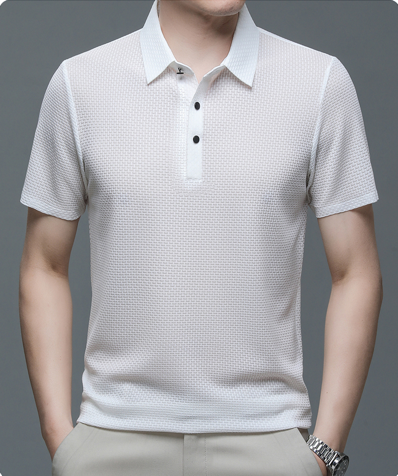 Men’s Polo Shirt in Breathable Mesh – Matteo