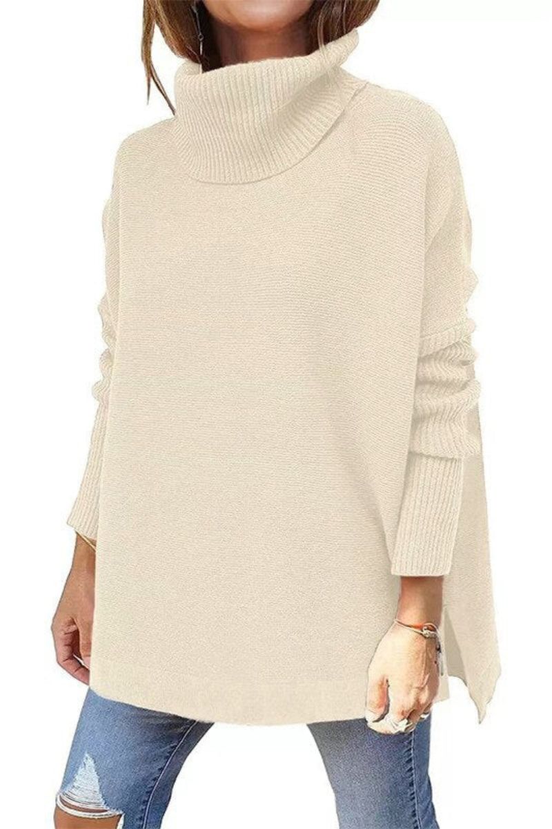 Warm Loose-Fitting Women's Sweater with Collar – Amara