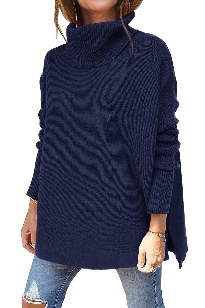 Warm Loose-Fitting Women's Sweater with Collar – Amara