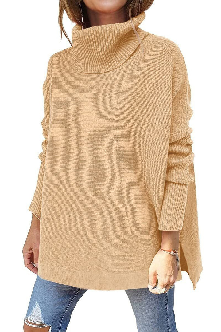 Warm Loose-Fitting Women's Sweater with Collar – Amara