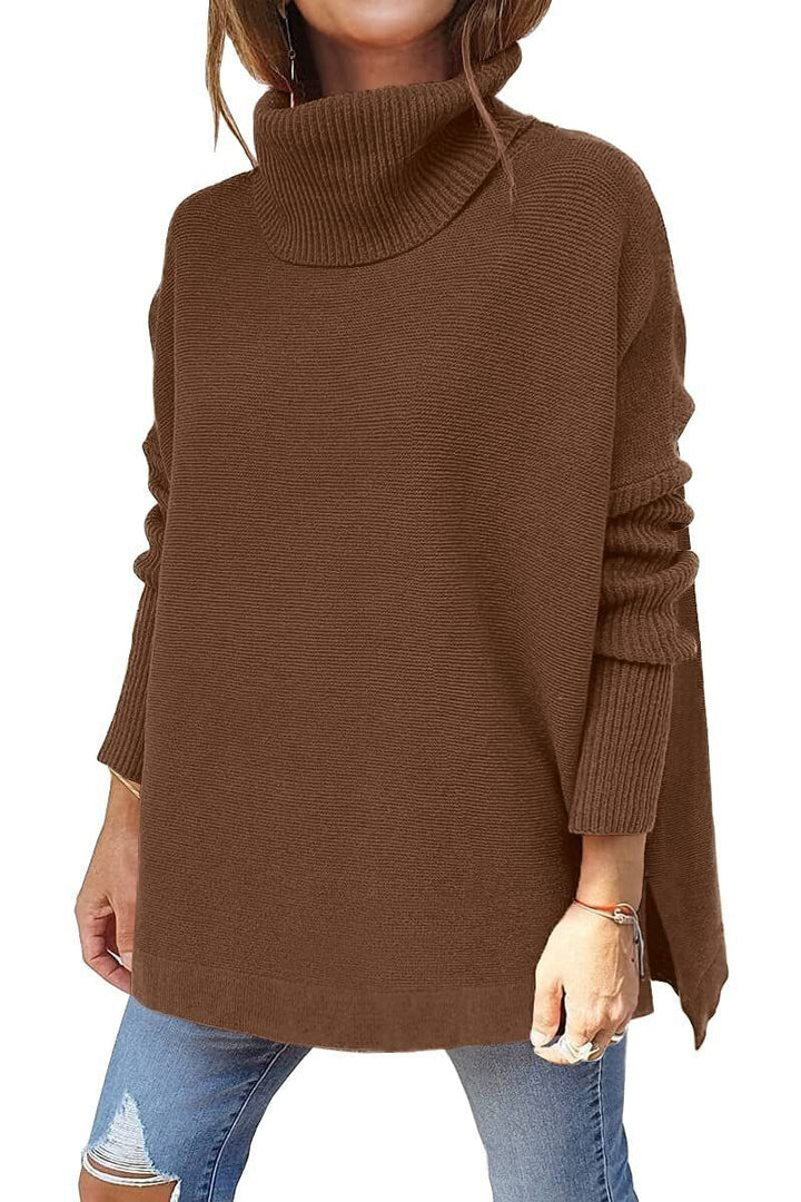 Warm Loose-Fitting Women's Sweater with Collar – Amara