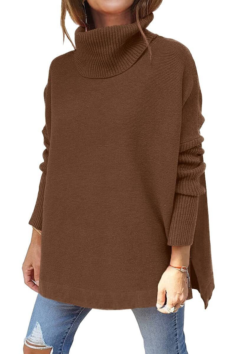 Warm Loose-Fitting Women's Sweater with Collar – Amara