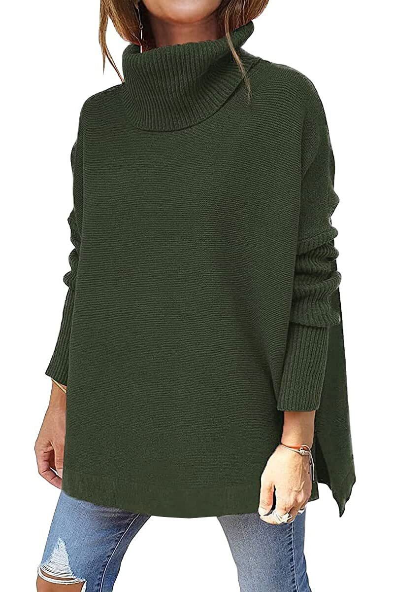 Warm Loose-Fitting Women's Sweater with Collar – Amara