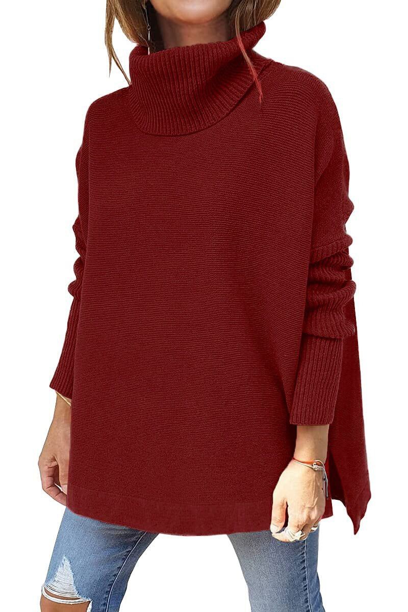 Warm Loose-Fitting Women's Sweater with Collar – Amara
