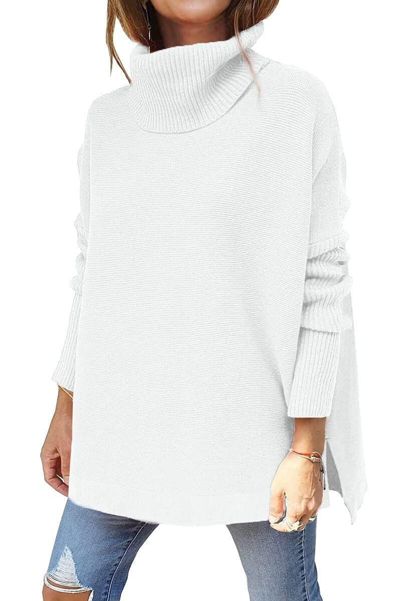 Warm Loose-Fitting Women's Sweater with Collar – Amara