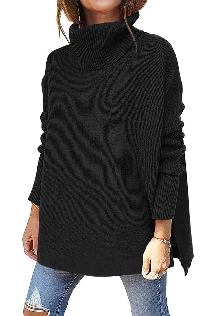 Warm Loose-Fitting Women's Sweater with Collar – Amara