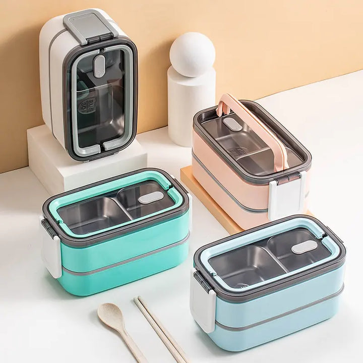 2-warstwowy pojemnik na lunch Bento ze stali nierdzewnej - MealMate