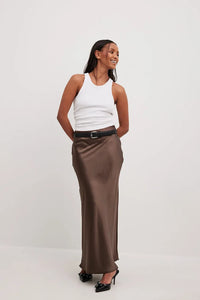 High Waist Satin Skirt – Leona