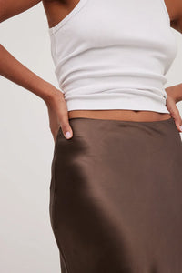 Satin Skirt with High Waist – Elena