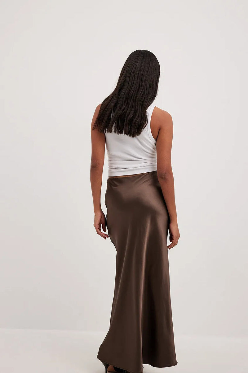 High Waist Satin Skirt – Leona