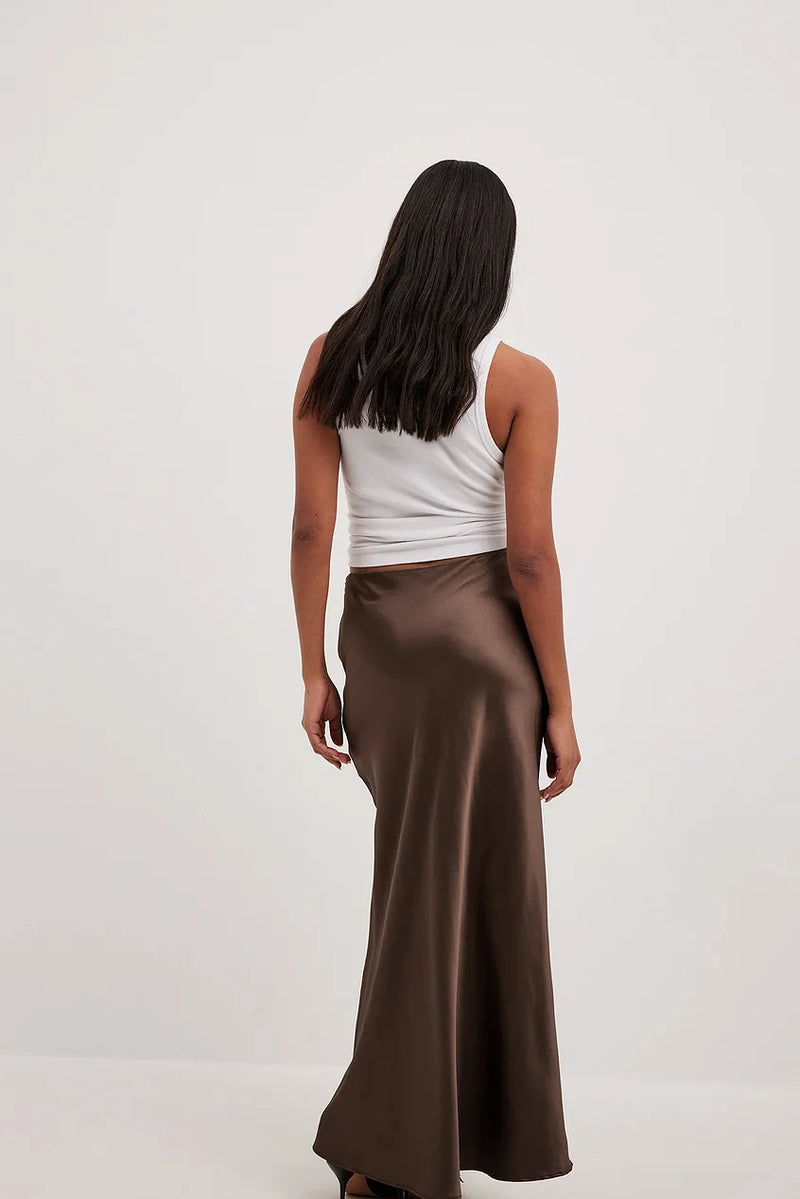 Satin Skirt with High Waist – Elena