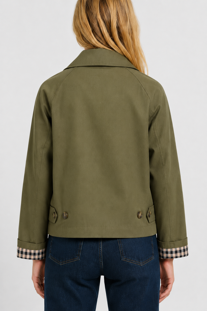 Women's Lightweight Jacket with Relaxed Fit and Vichy Lining 9