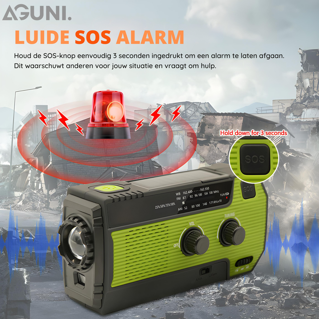 Portable Emergency Radio with Solar Power - PowerWave