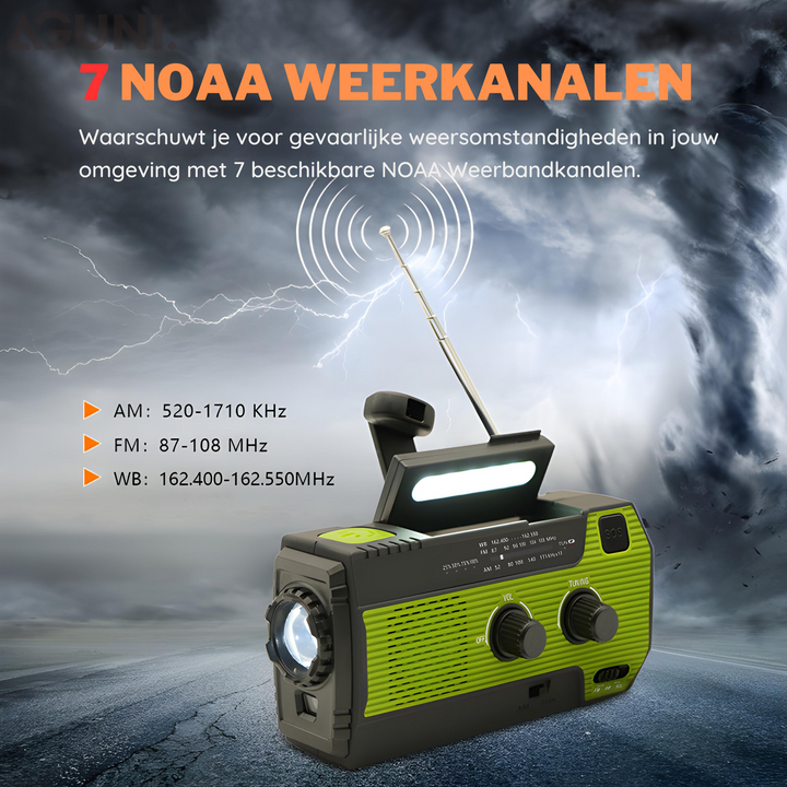 Portable Emergency Radio with Solar Power - PowerWave