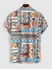 Summer Women's Shirt with Ethnic Print and Chest Pocket – Nova