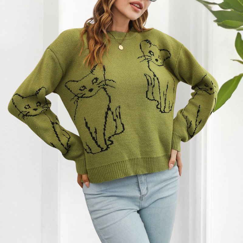 Kebell - Trendy Women's Sweater with Cats