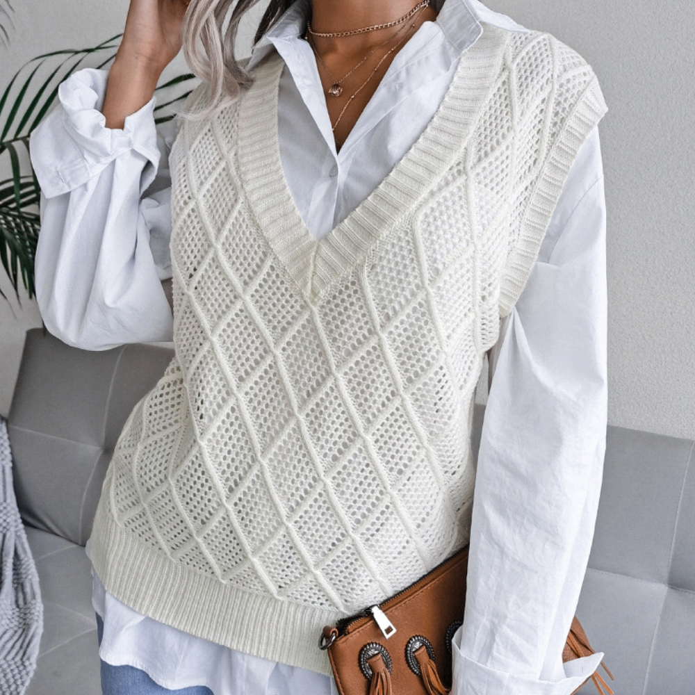 Angeza - Modny sweter damski z dzianiny