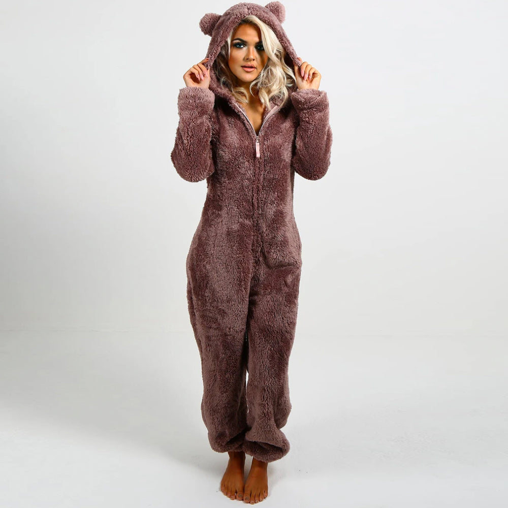 Super Soft Fleece Onesie with Bear Ears - BearHug