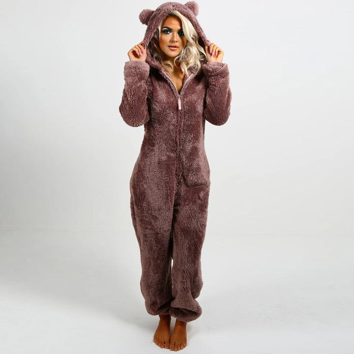 Super Soft Fleece Onesie with Bear Ears - BearHug