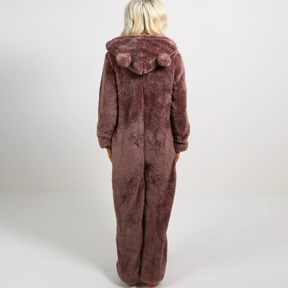 Super Soft Fleece Onesie with Bear Ears - BearHug