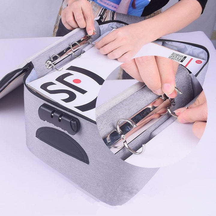 Lockable Waterproof Document Storage Box – Multi-Layer Travel Organizer