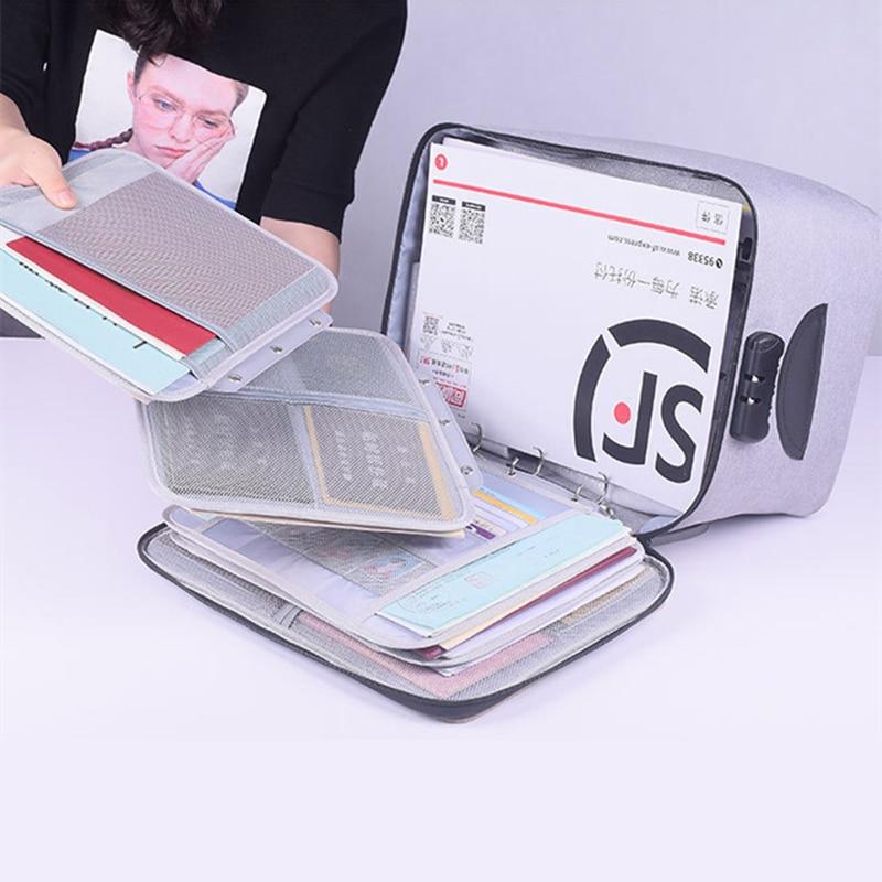 Lockable Waterproof Document Storage Box – Multi-Layer Travel Organizer