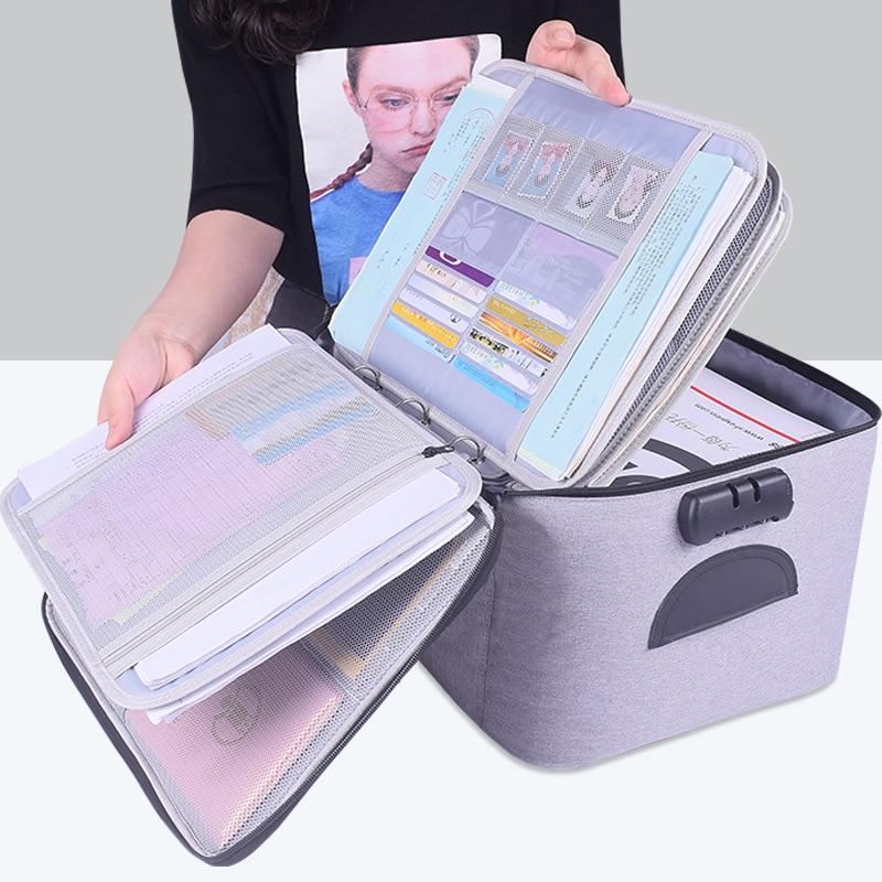 Lockable Waterproof Document Storage Box – Multi-Layer Travel Organizer