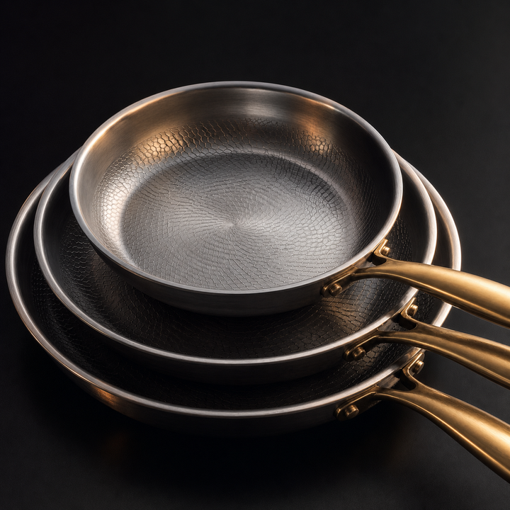 Hand-Hammered Titanium Pan Set - 3 Pieces I Limited Edition 3