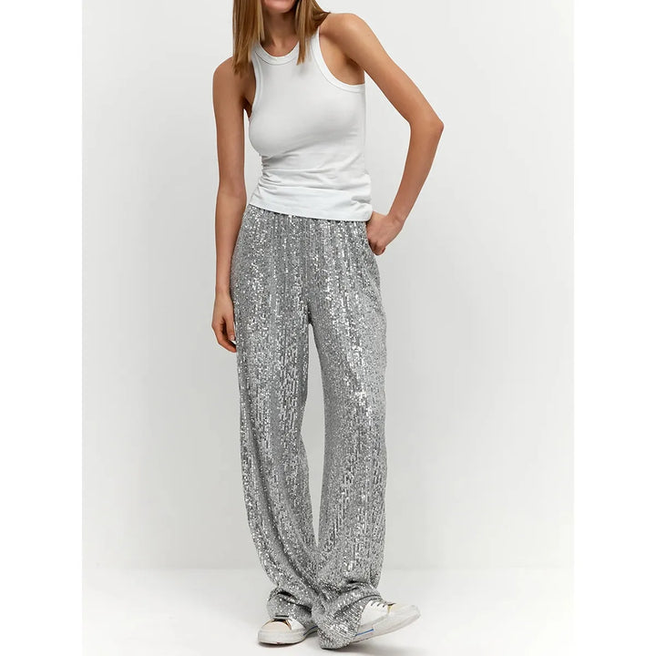 Zijdezachte Pailletten Broek - Luna