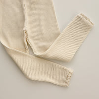 Ribbed Baby Leggings with Lace for Girls