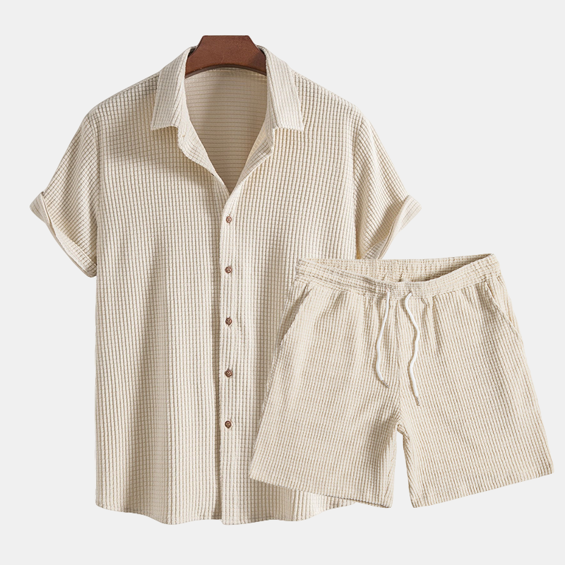 Men's Summer Lounge Set with Waffle Texture – Lenn