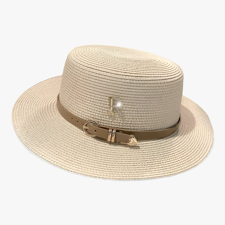 Women's Straw Hat with Flat Top – Aurelle