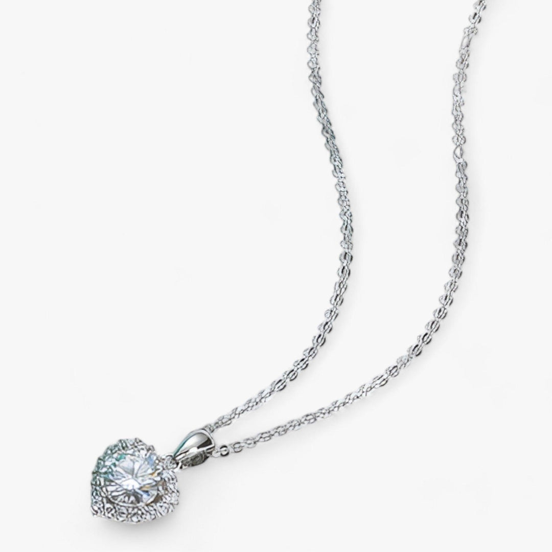 Moissanite wisiorek serce naszyjnik - Amouria