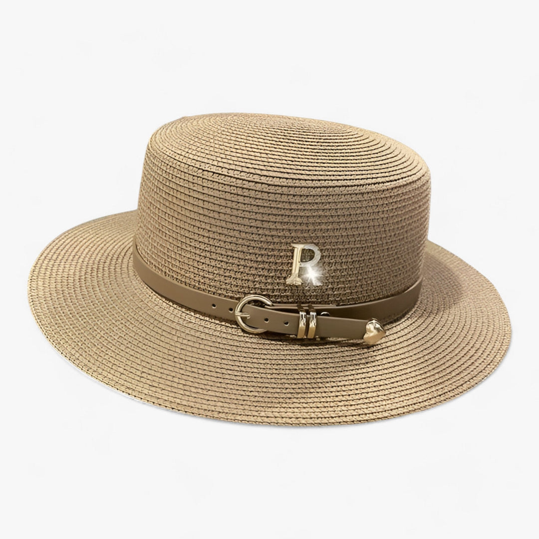 Women's Straw Hat with Flat Top – Aurelle