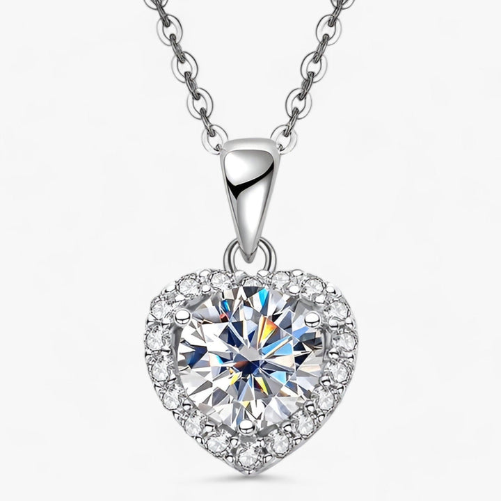 Moissanite wisiorek serce naszyjnik - Amouria