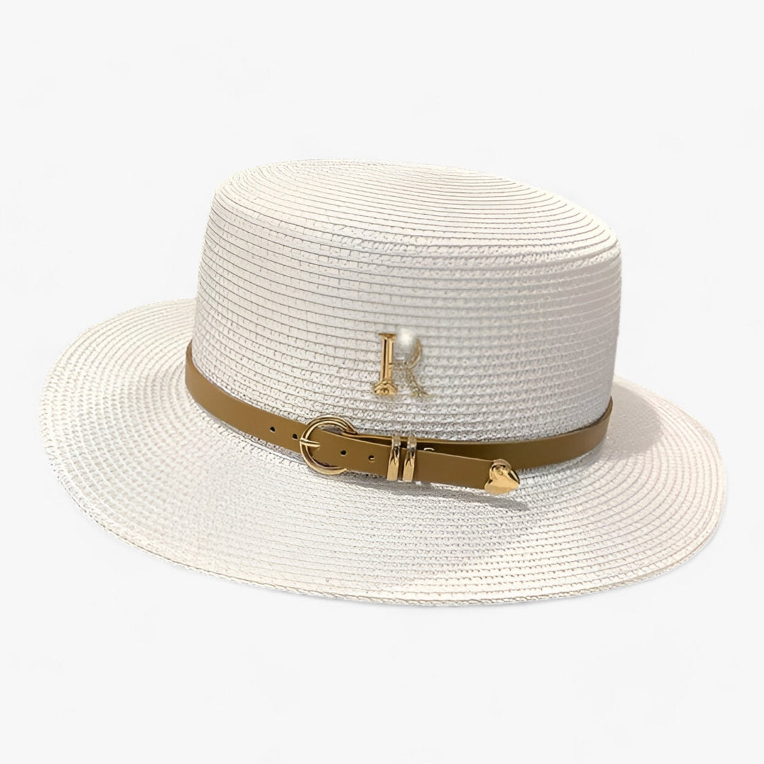 Women's Straw Hat with Flat Top – Aurelle