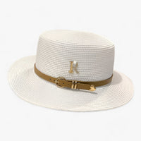 Women's Straw Hat with Flat Top – Aurelle