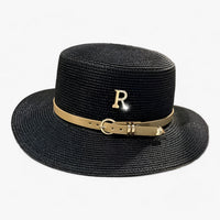 Women's Straw Hat with Flat Top – Aurelle