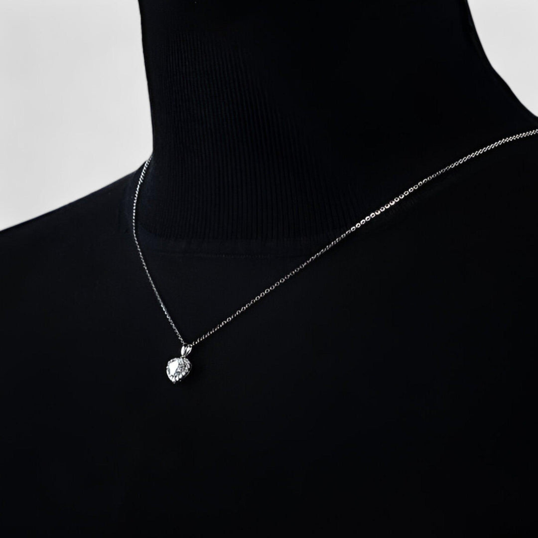 Moissanite wisiorek serce naszyjnik - Amouria