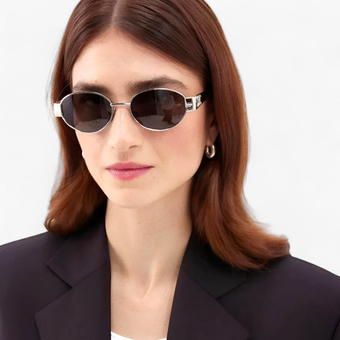Damskie okulary przeciwsłoneczne z ochroną UV i stylową oprawką z acetatu – Narella