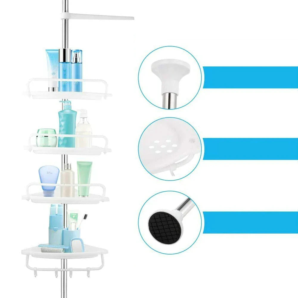 Telescopic Shower Rack with 4 Shelves – VertiRack