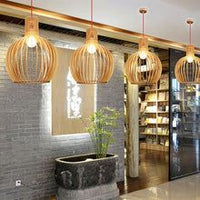 Handgemaakte Houten Hanglamp - RustikAura