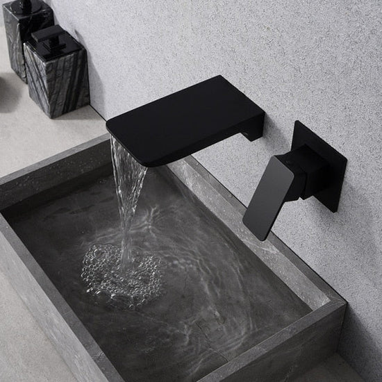 Sensor Wall Faucet with Waterfall Spout – Fluxis