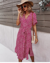 Boho Bloemen Midi Jurk - Isla