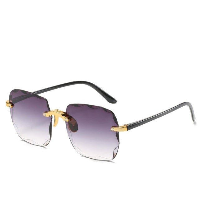 Trendy Vintage Randloze Zonnebril met UV400-Bescherming - Clea