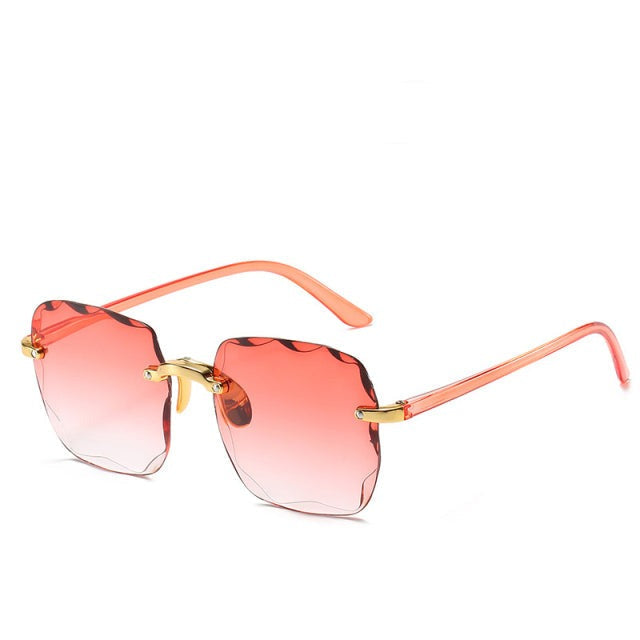 Trendy Vintage Randloze Zonnebril met UV400-Bescherming - Clea