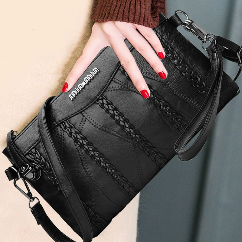 PU Leren Dames Crossbody Clutch met Ruime Interieur